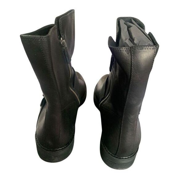 Eileen Fisher Black Nell Moto Boot Italian Leather Women’s  Size 11, New in Box - Picture 4 of 6